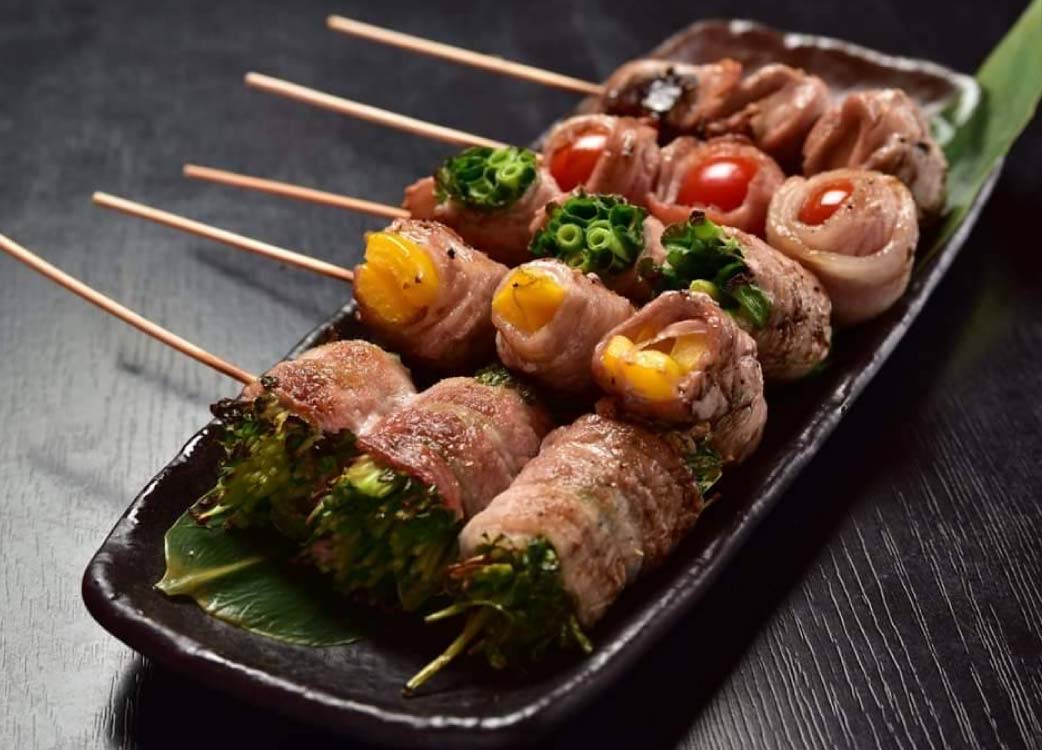 豚バラ野菜巻串(5本)