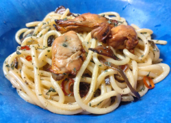 厚岸産牡蠣のパスタ